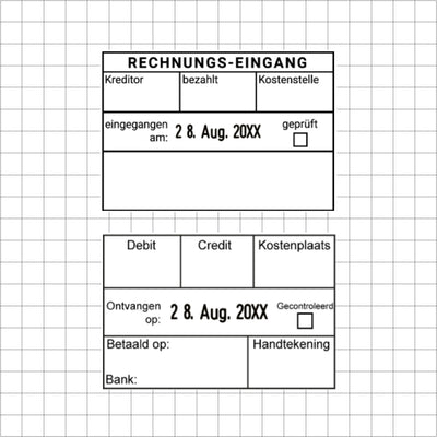 Kontierungsstempel mit Datum - Standardtexte